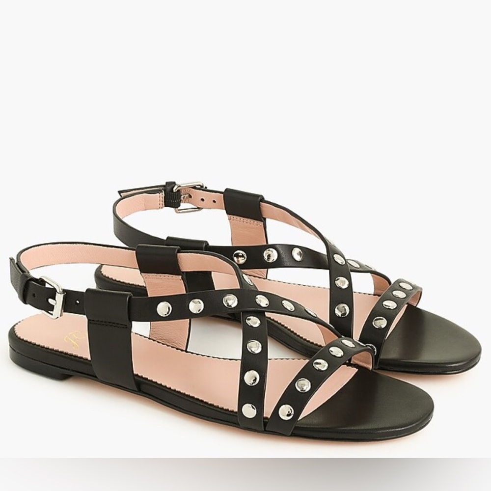 J. Crew Strappy Buckled Cora Sandals with Studs